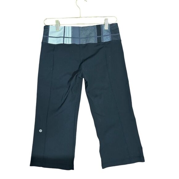 Lululemon Grove Cropped Pants Women's 8‎ Black Gray Stretch Breathable Yoga - Picture 2 of 7